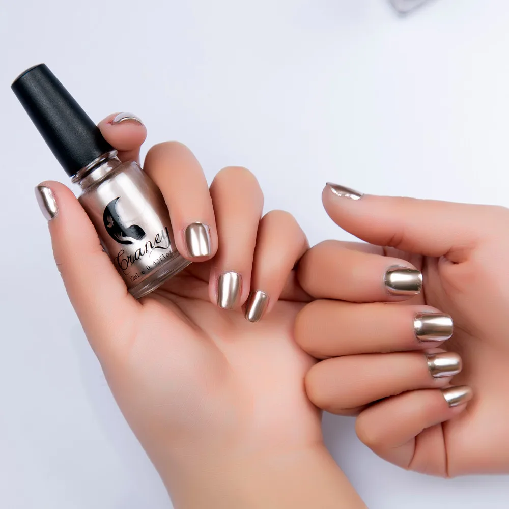 Профессиональный 6 мл зеркальный лак для ногтей покрытие серебряная паста металлический цвет нержавеющая сталь зеркальный серебряный лак для ногтей для дизайна ногтей подарок# N