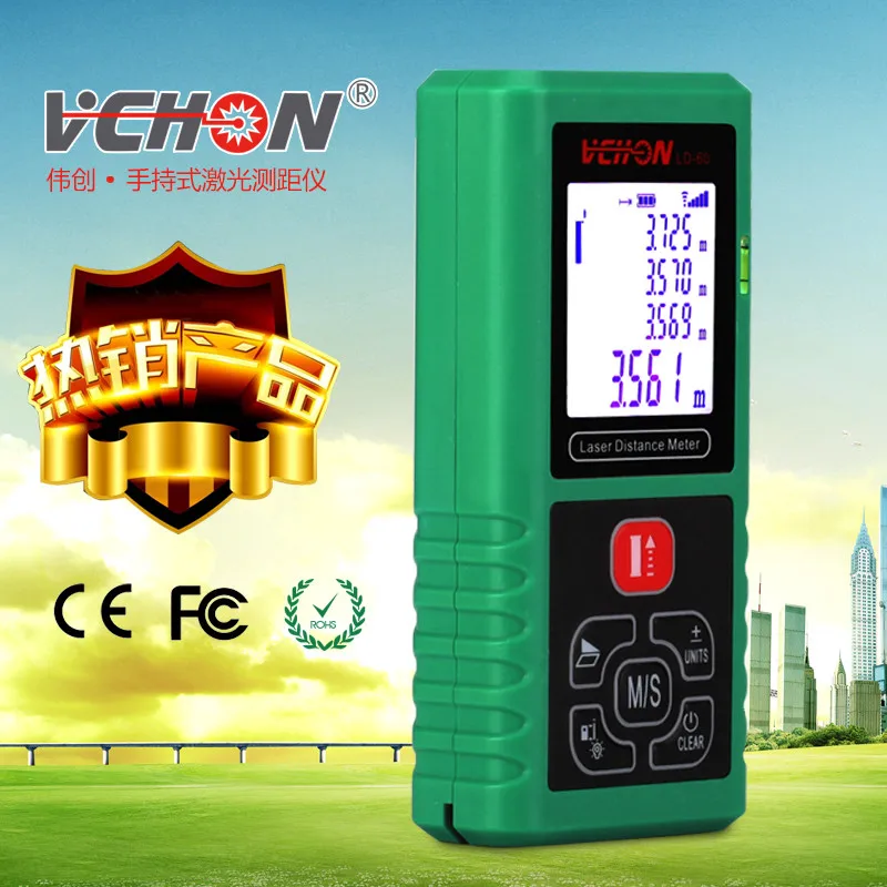 Vchon 12 в 1 цифровой лазерный дальномер оптический Клейкие ленты Diastimeter измерения
