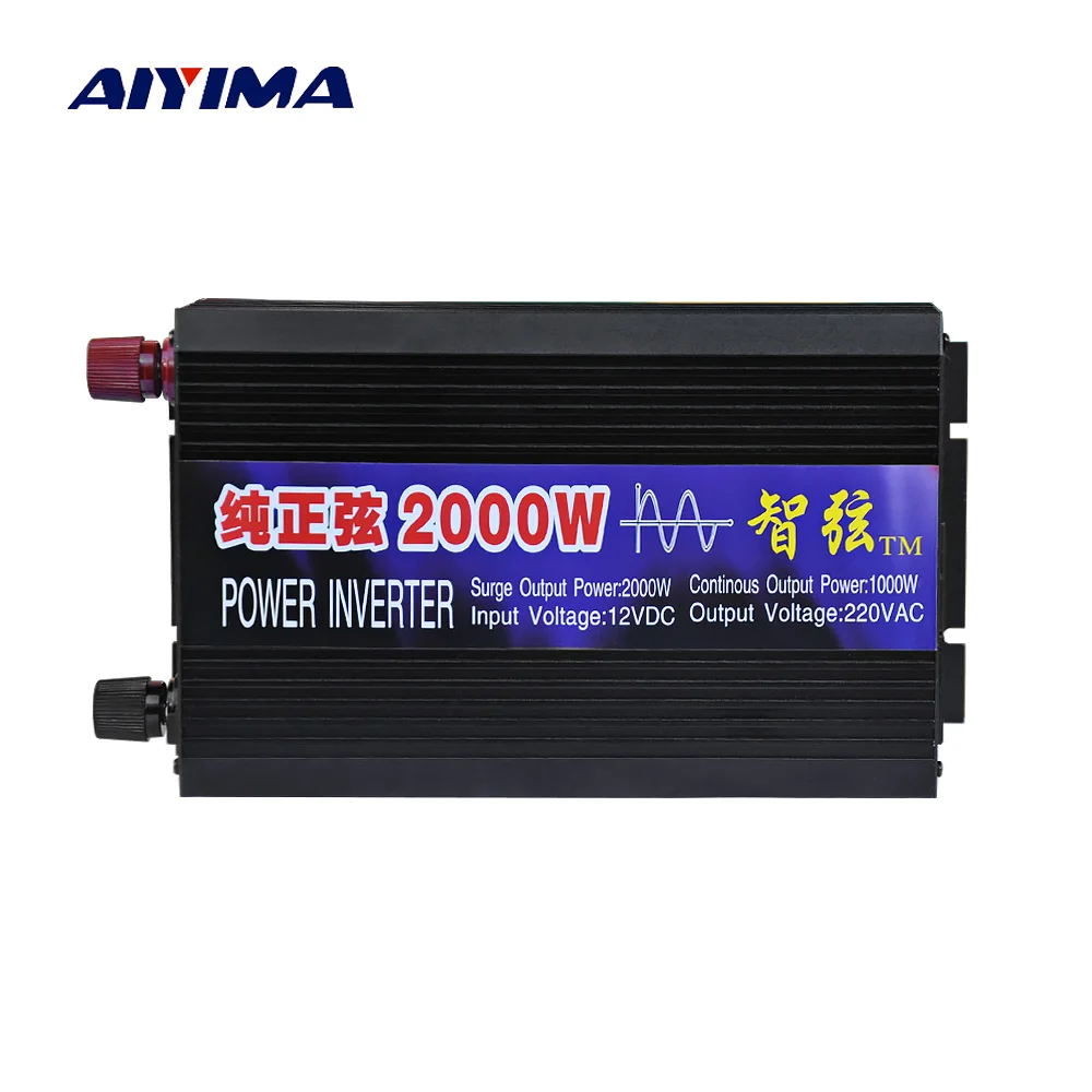 Aiyima Pure Sine Wave Car Power Inverter 2000W 12V/24V/48V To 220V Power Conversion Booster
