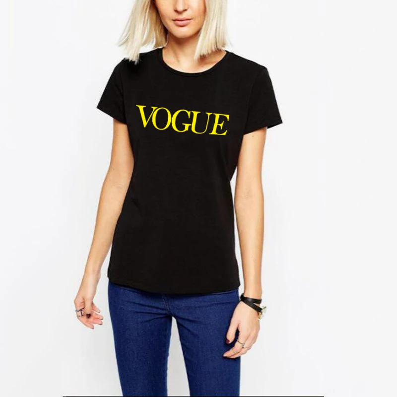 Новая женская футболка с принтом Бэтмена, забавные повседневные топы, базовая Свободная рубашка с коротким рукавом для девушек, топы, футболки, S-XXL - Цвет: vogue black