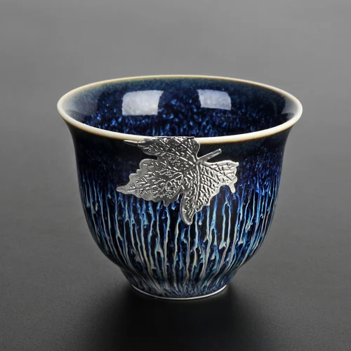 Элегантный глазурь Керамика Чай чашки Китайский Чай фарфоровые чашки таинственный олова цветок чашки Посуда - Цвет: m