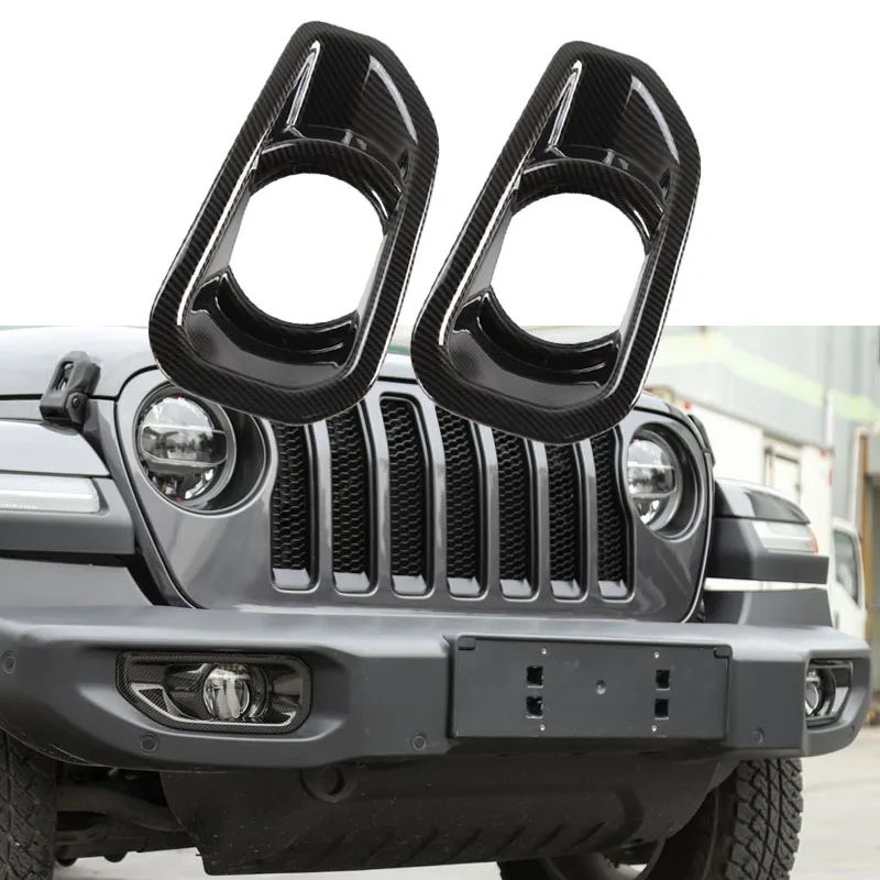 Пара противотуманных фар ABS хромированные/черные/красные для Jeep Wrangler JL 2018|Лепнина