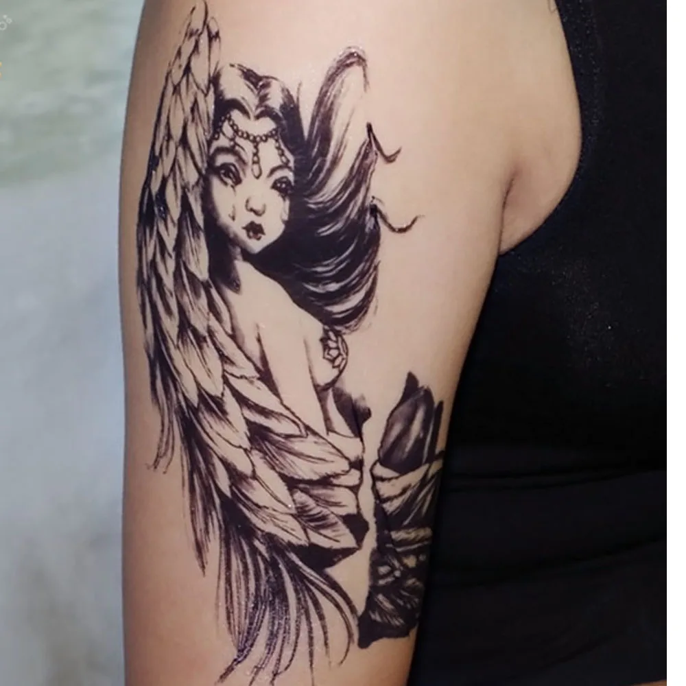Yeeech Temporare Tattoos Aufkleber Fur Frauen Manner Gefalschte Weinende Engel Designs Grosse Sexy Arm Bein Body Art Wasserdichte Langlebige Tattoo Sticker Temporary Tattoo Stickertattoo Stickers For Women Aliexpress