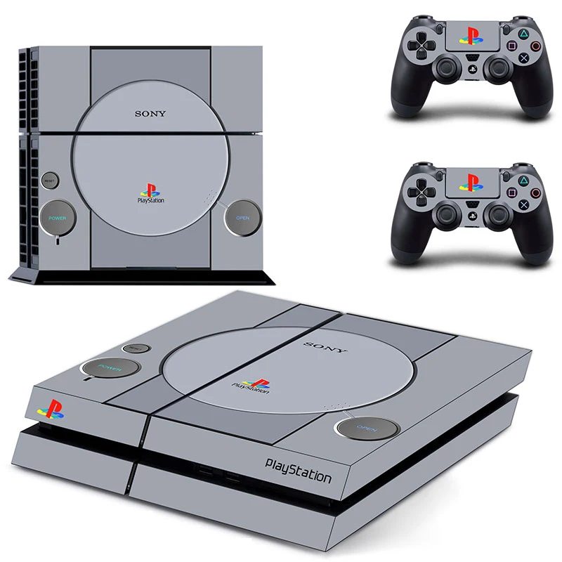 PS1 стиль 20th юбилей наклейка PS4 кожи Стикеры для sony Playstation 4 консоли защитная пленка+ 2 шт. контроллеры 4 узоры