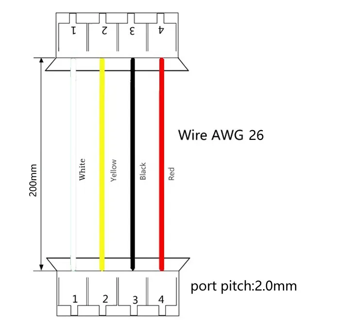 4-контактный разъем w/. провода х 10 sets.4pin 2,0 мм-2,0 мм T