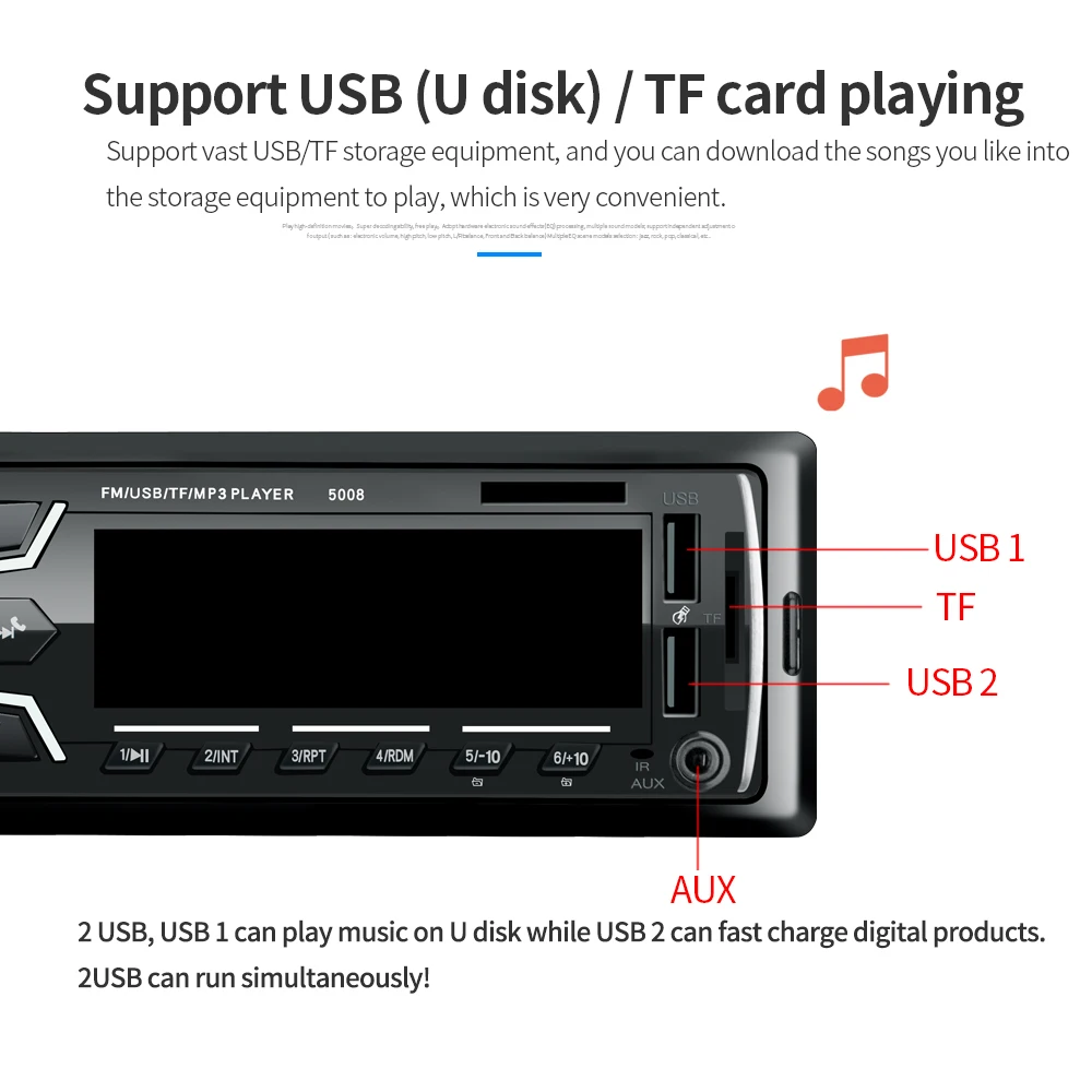 LaBo автомобиля Радио стерео проигрыватель Bluetooth телефона AUX IN MP3 FM/USB/1 Din/пульт