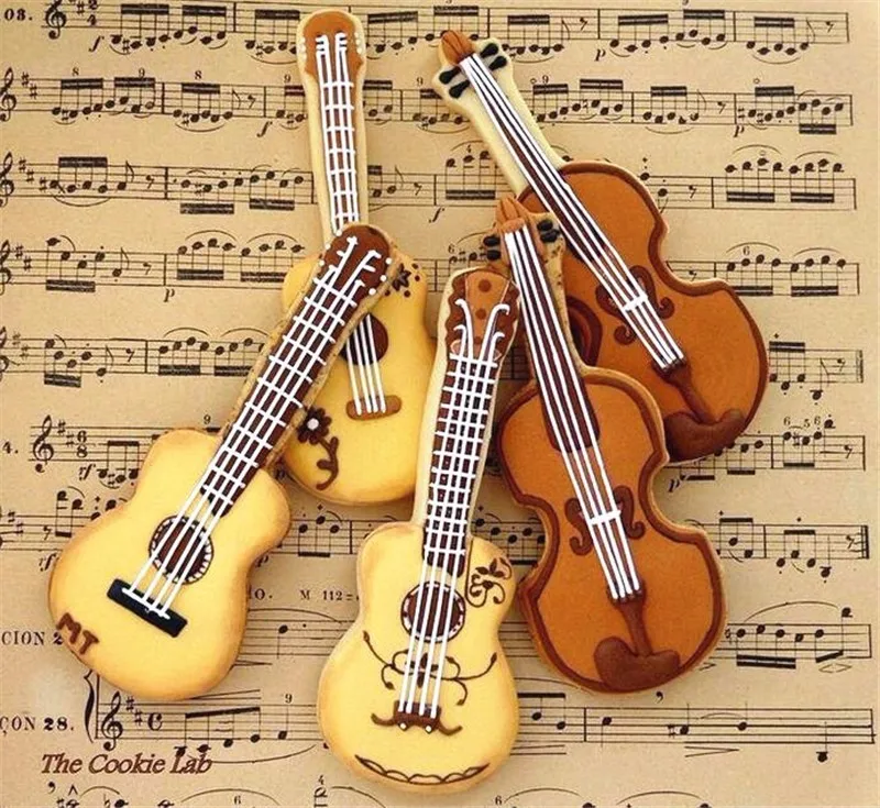 Музыкальная гитара для резки скрипки из нержавеющей стали милая форма для резки печенья формы для торта фруктовые сахарные формы инструменты для выпечки