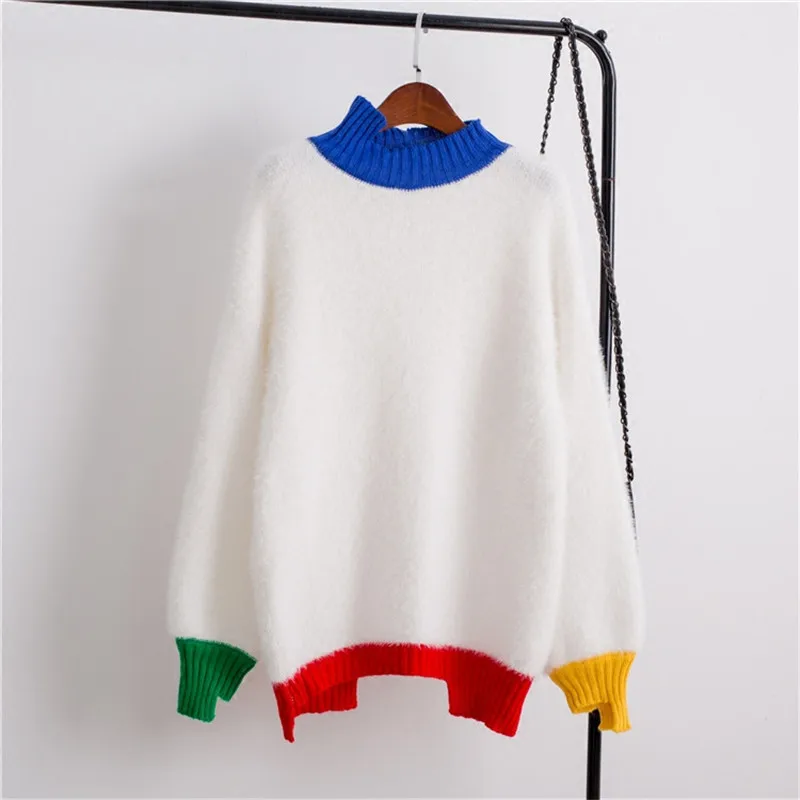 

New Irregular Hippocampus Stripe Harajuku Sweater Women Loose Hedging Long Sleeved Stitch Knitted Coat