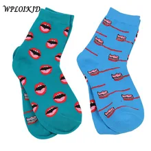 Новые художественные креативные хлопчатобумажные забавные носки в стиле Харадзюку женские новые японские жаккардовые милые носки ярких цветов Sokken Calcetines Mujer