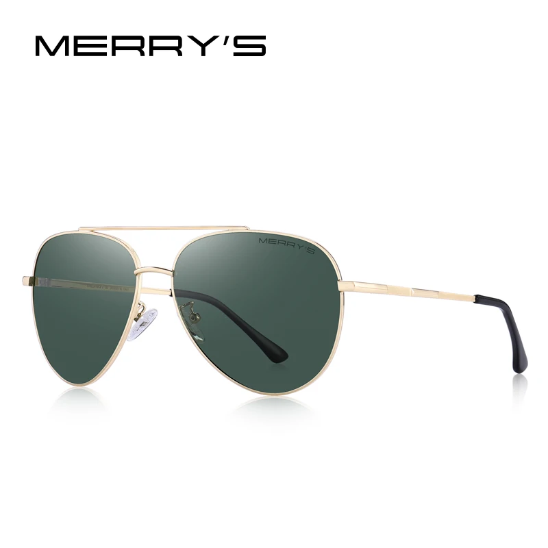 MERRY'S Для мужчин классический Пилот солнцезащитные очки-авиаторы рамки HD поляризованные солнцезащитные очки для мужчин/Для женщин вождения UV400 защиты s'8138 - Цвет линз: C05 G15
