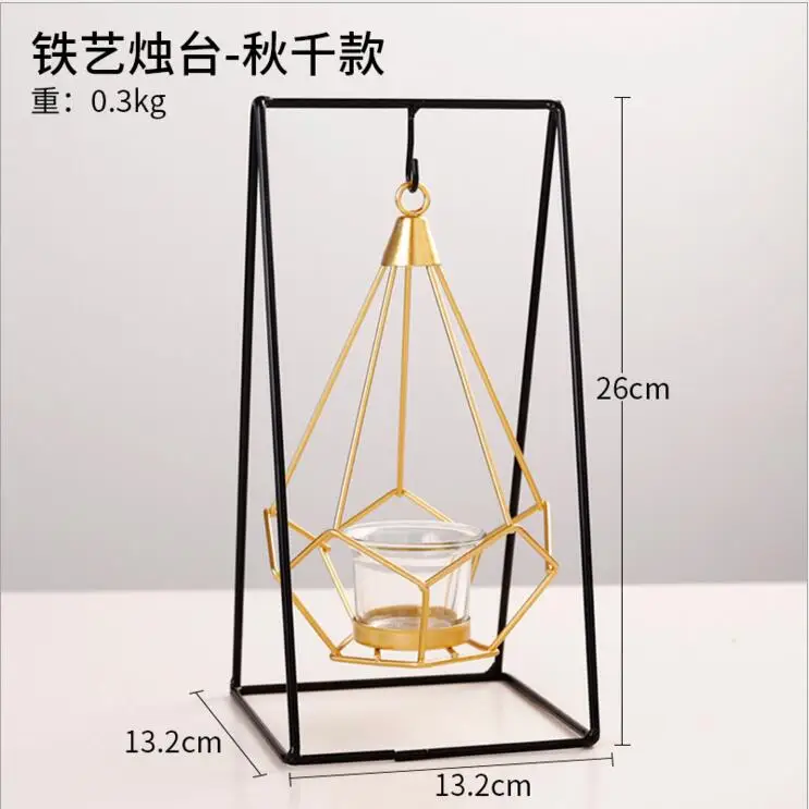 Ins стиль держатель для чайной свечи Золотистый металлический подсвечник классическое железо декоративный фонарь декор для рождественской вечеринки
