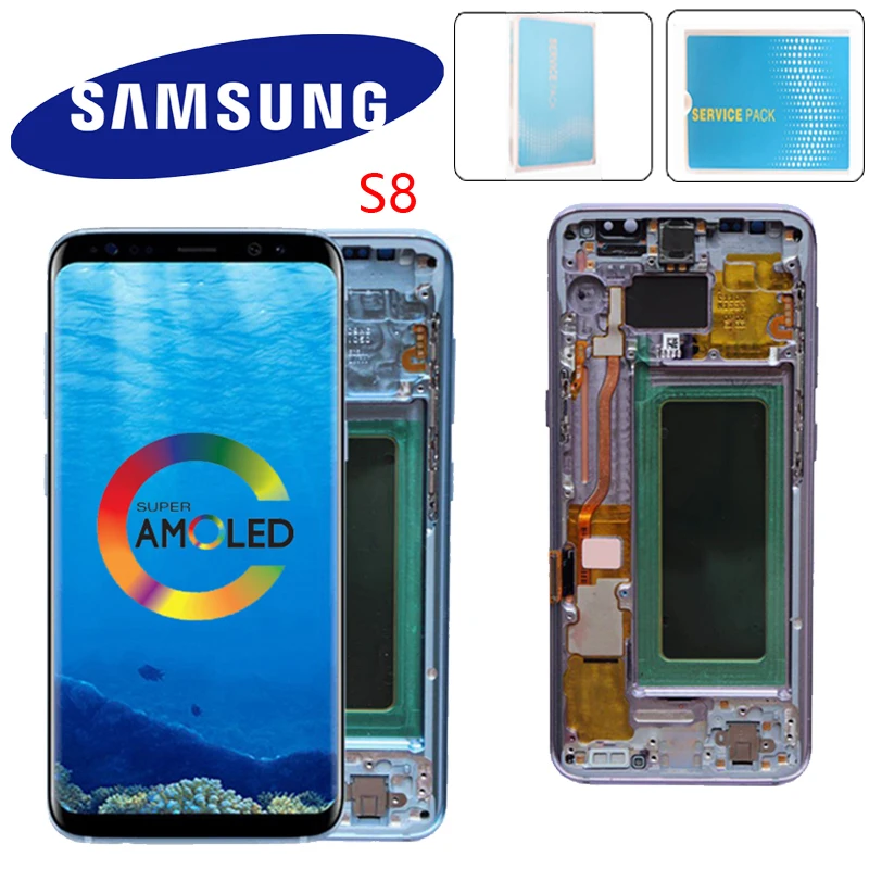 

The Burn-Shadow Replacment For Samsung Galaxy S8 LCD G950F G950U S8 Plus LCD G955 G955F Display With Screen Touch Digitizer
