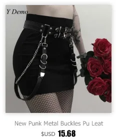 Готический панк ремень из искусственной кожи рок круги Висячие подвязки ремни для женщин