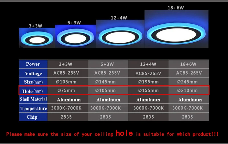 double color panel light