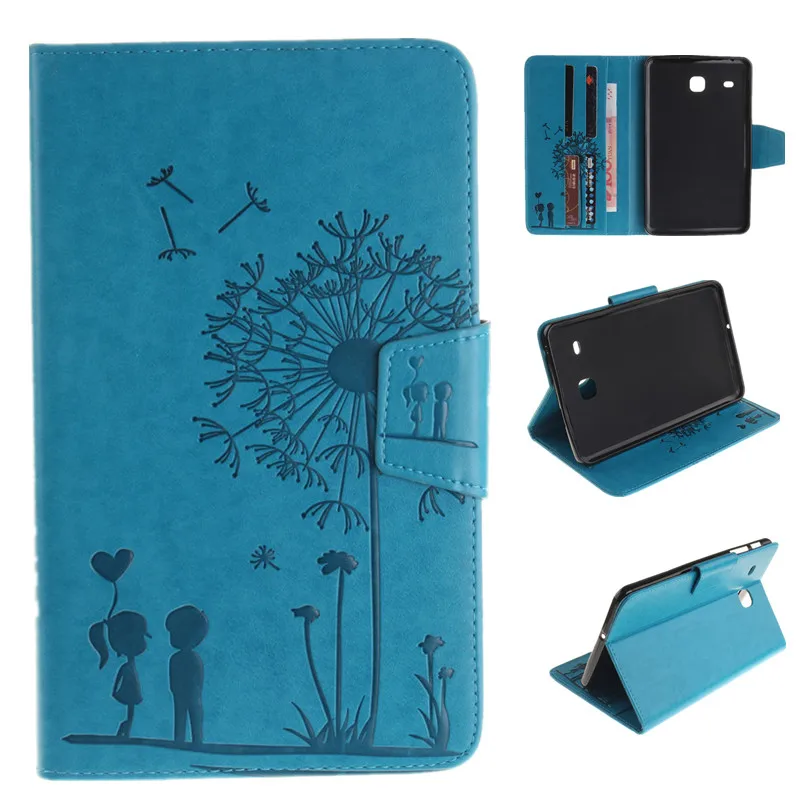 Lovers Dandelion For Samsung Galaxy Tab A 7.0 Case T377 SM-T377 Tablet Cover PU Leather +Soft TPU Flip Wallet Stand Embossing  (2)