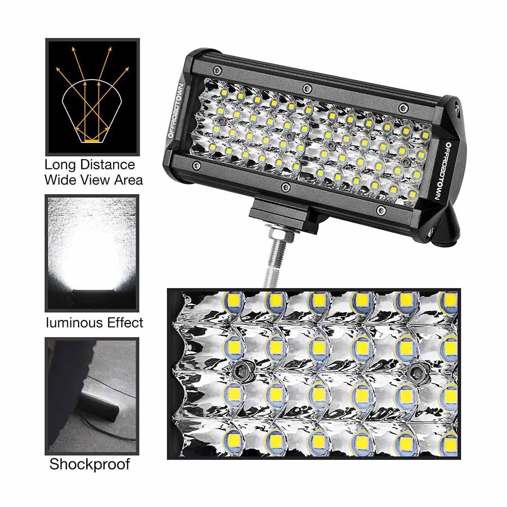 144 Вт 4 ряда Светодиодные Автомобильные фонари Горячая 7 дюймов полосы света для работы вождения внедорожный Лодка автомобиль трактор подсветка грузовика
