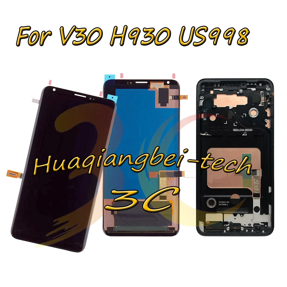 

Black 6.0'' New For LG V30 LG-H930 H930 US998 Full LCD DIsplay + Touch Screen Digitizer Assembly + Frame Cover 100% Tested