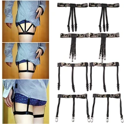 2Pcs Elastic Adjustable Mens Shirt Stays Holders Camouflage Garters Belt Clamps Leg Suspenders Shirt Tuck tirantes hombre 2Pcs Elastic Adjustable Mens Shirt Stays Holders Camouflage Garters Belt Clamps Leg Suspenders Shirt Tuck tirantes hombre