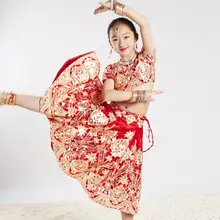 Сари индийский традиционный Детский костюм этнический стиль представление девушка танец великолепные костюмы