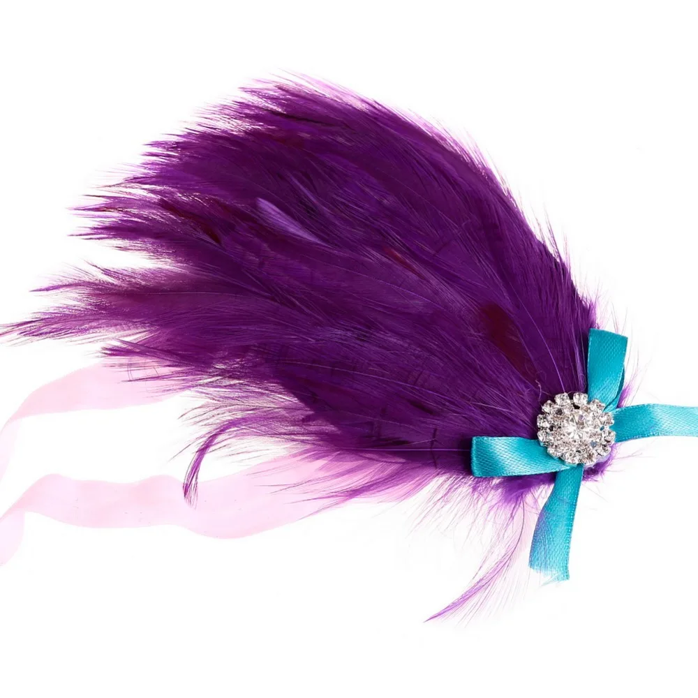 Purple Baby girls Newborn Feather Headband Hairbandin Hair Accessories from Mother & Kids on