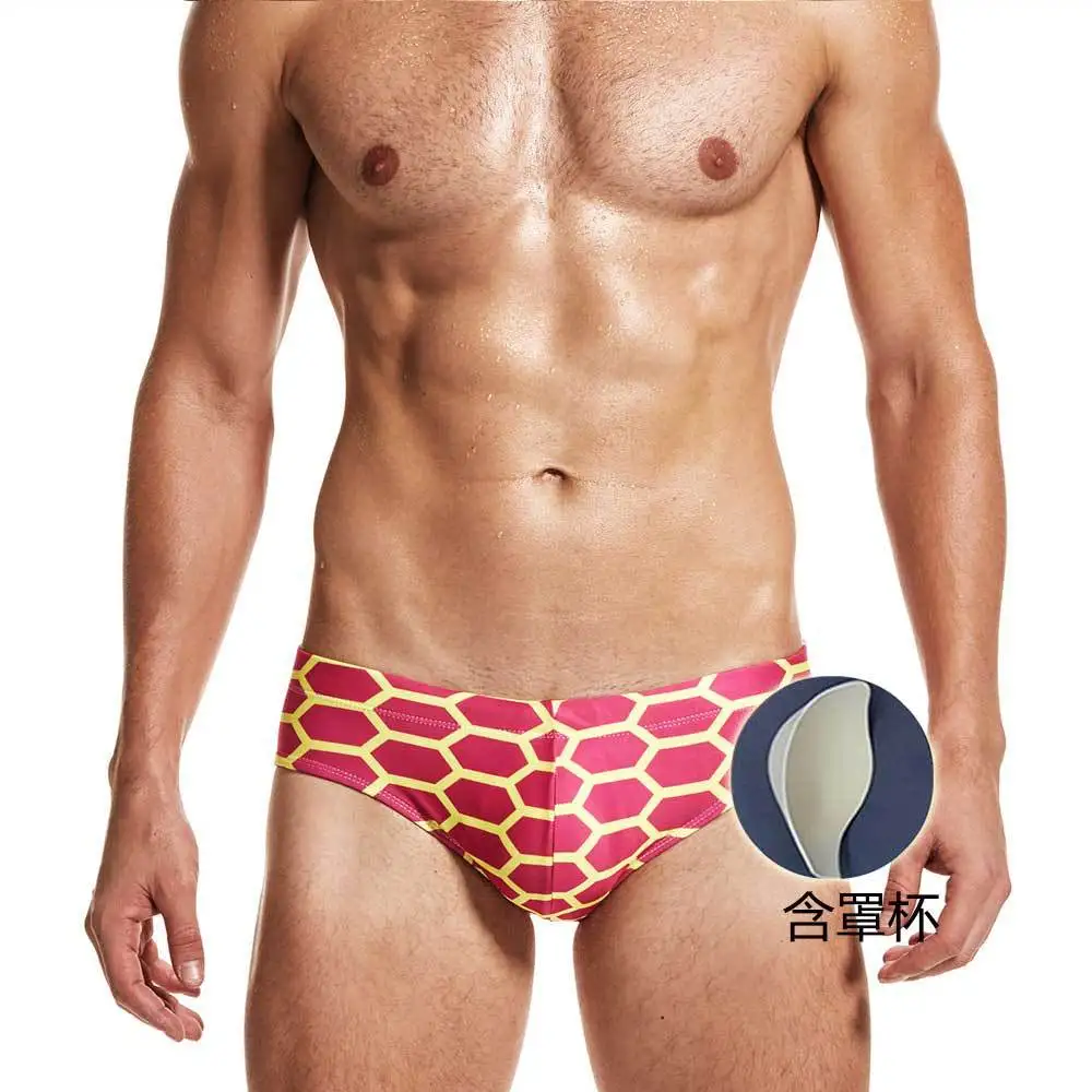 2018 Сексуальная push up Кубок pad спереди повышения Для мужчин брендовая футболка Для мужчин Плавание носить гей Плавание костюмы Плавание