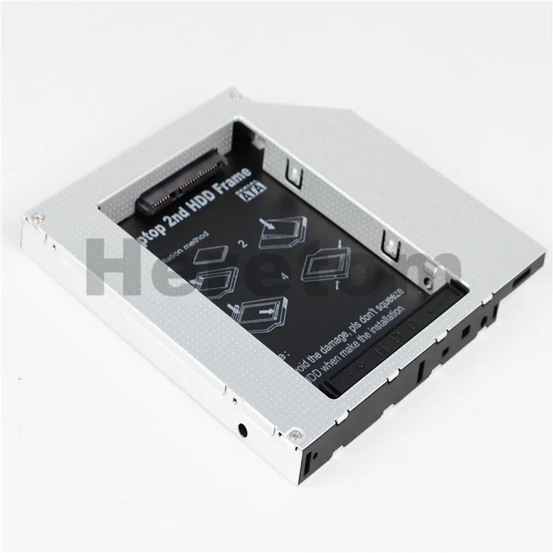 Heretom алюминиевый Универсальный IDE SATA 12,7 мм 2-ой HDD Caddy для ноутбука DELL hp ACER BENQ ASUS DVD DC-ROM Оптический отсек