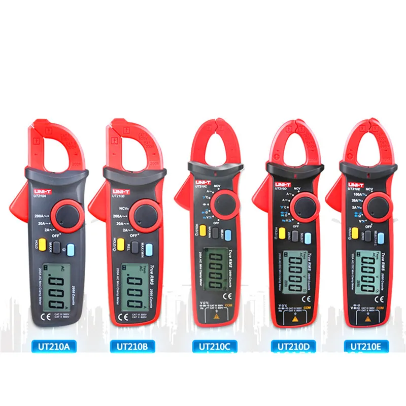 UNI T UT210 серия Мини цифровые клещи AC/DC напряжение тока UT210E Авто Диапазон VFC емкость