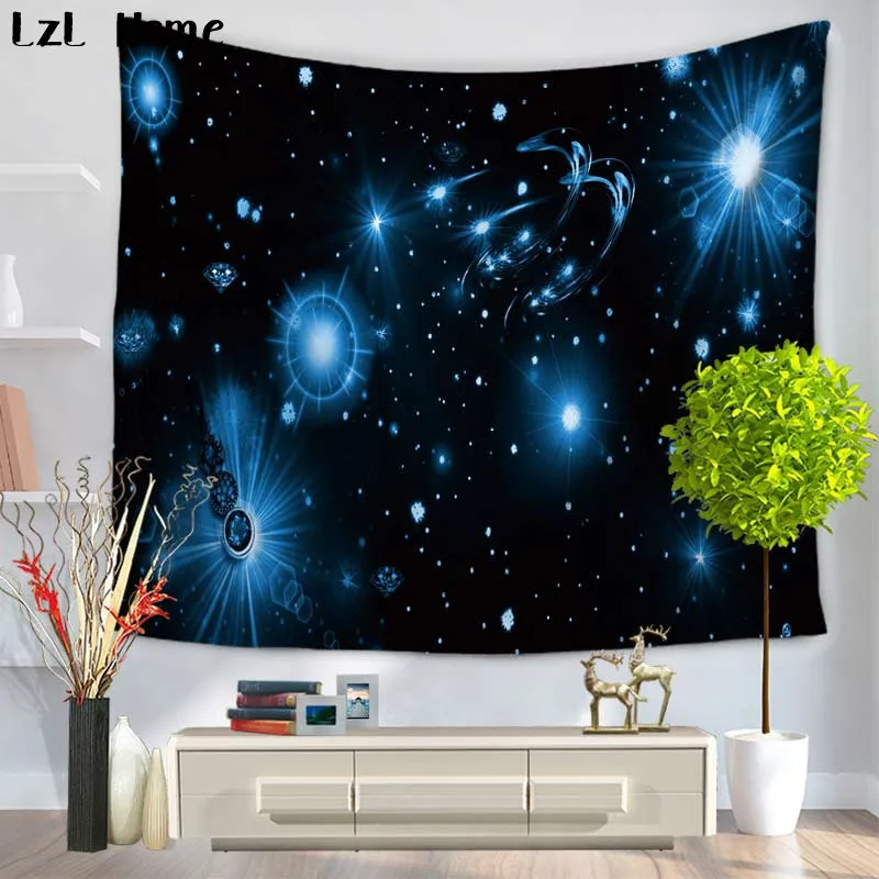 

LzL Home Starry Sky Galaxy Universe Pattern Tapestry Fancy Night Space Wall Hanging Tapestry Bedroom Livingroom Boys Girls Home