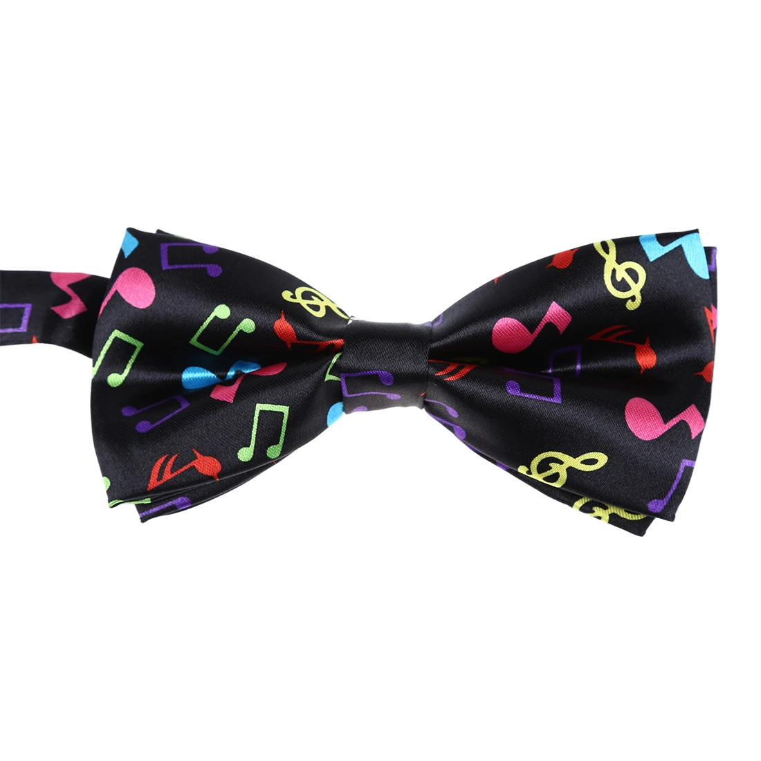 

Hot Stylish Black Bottom with Colorful Musical Note Design Bow Tie For Men