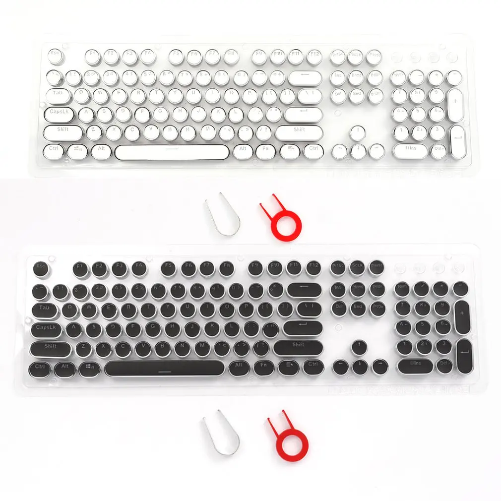 

Replacement Punk Double Injection Keycap 104 Keys Dirtyproof Backlight Round Shaped PBT for Mechanical Keyboards
