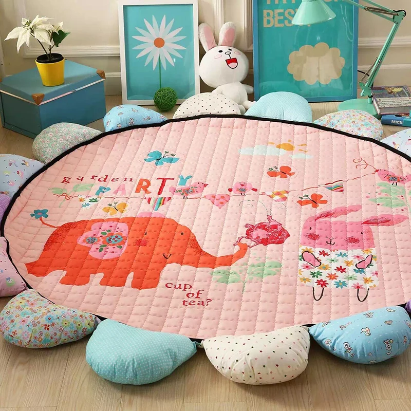 

cute sun flower Cotton thickened baby crawling pad home living room bedroom bedside kid's room kitchen anti-skid carpet foldable