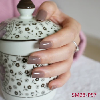 

24 Hot Nail Refined Sugar Lovely Colors Fake Nails Middle Paragraph Shiny Surface In Coffee P57