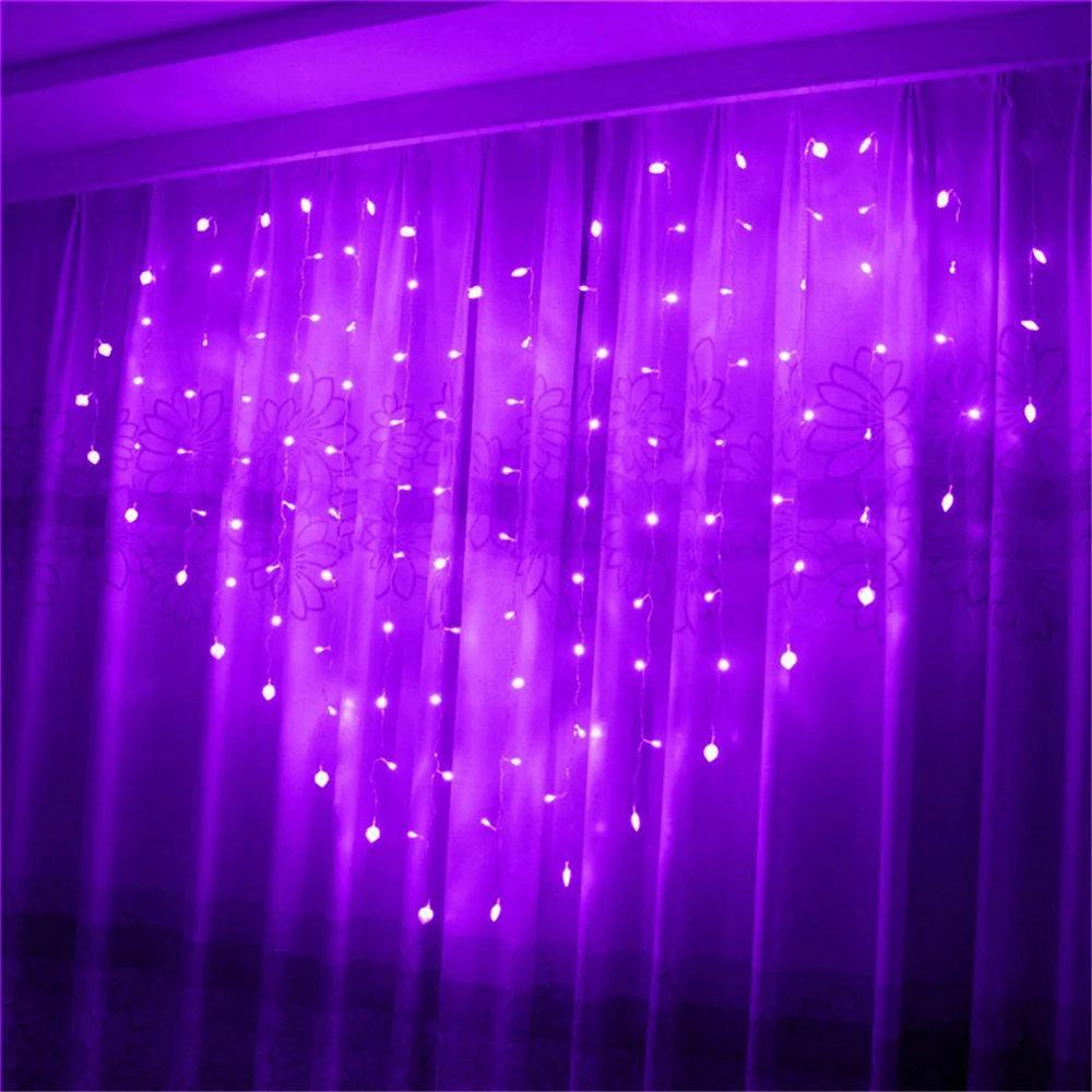 

Purple Modern String Heart Shape Waterproof Love LED Curtain Light String Christmas LED Fairy Lights For Party Window Wedding