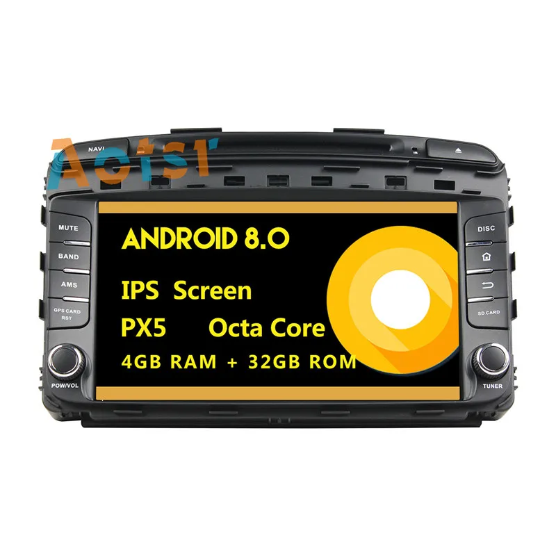 Excellent IPS Screen Android 8.0 Car dvd multimedia player head unit for Kia SORENTO 2015 GPS Navigation radio autostereo 4+32G Octa Core 3