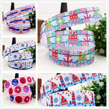 

18193,25MM 10yds Sea ocean Printed grosgrain ribbon, DIY handmadeHair accessories Material wedding gift wrap,Party decoration