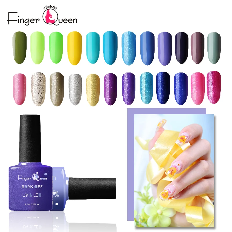 

Fingerqueen 2018 New High Quality Multicolor Women 6ml Nail Polishes Art Nail UV & LED Bright 83 Solider Soak-off Nails Polish