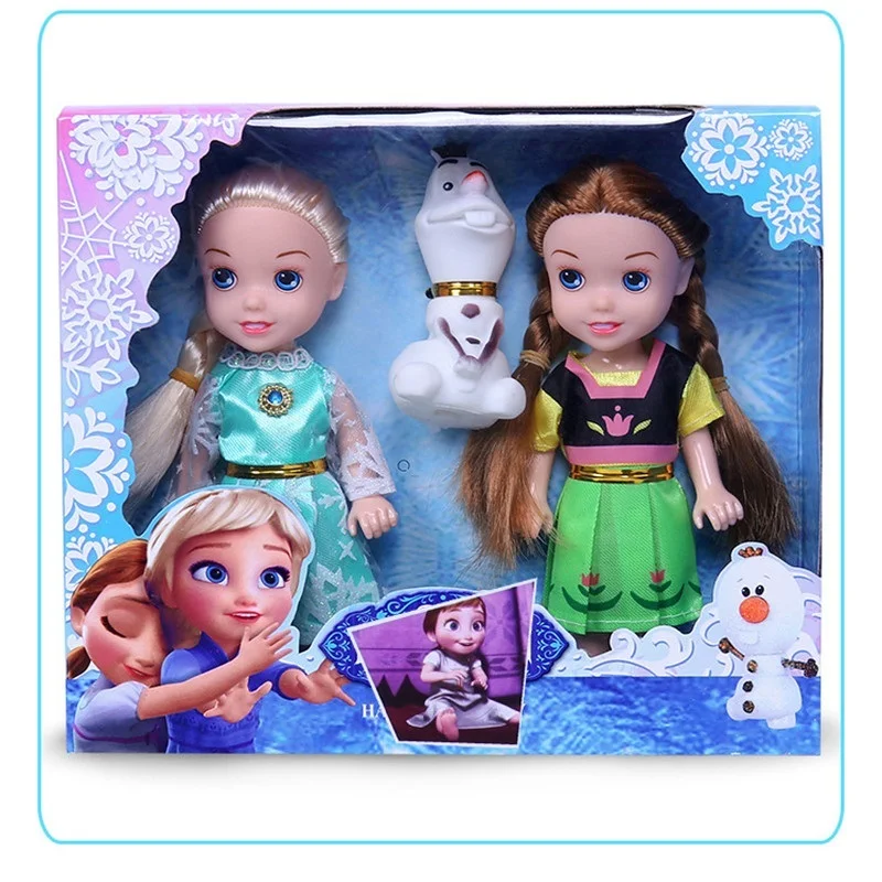 Hot sale Disney Doll Toys Frozen Elsa Anna Princess Stuffed Brinquedos Doll Toys For Kids Birthday Gift set