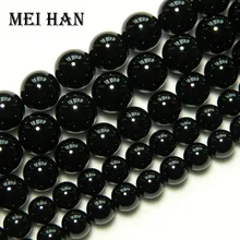 Meihan,, 4-12 мм, натуральные черные бусины агати, россыпью, сделай сам, ожерелье, каменные бусины для изготовления ювелирных изделий, дизайн, модный браслет