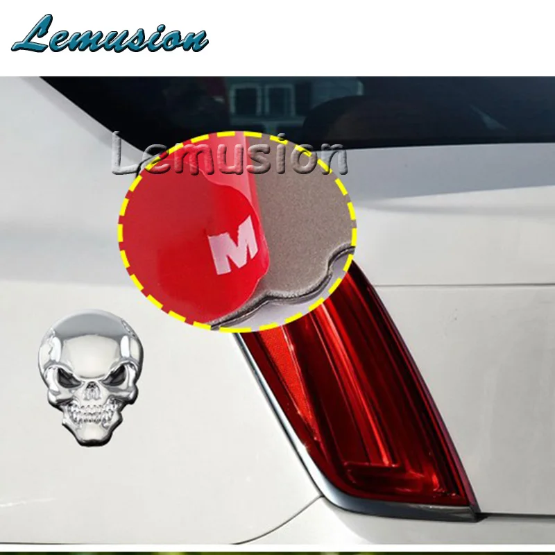 

1X Car Styling Metal Skull Sticker For Mercedes W211 W203 W204 W210 W205 W212 W220 AMG For Cadillac CTS SRX ATS Accessories