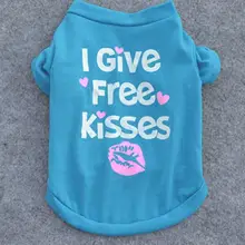 Милая одежда для щенков; сезон весна-осень; мягкая хлопковая одежда; футболки с короткими рукавами для собак