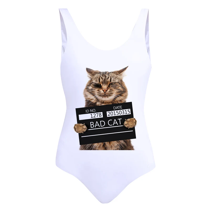 Bad Cat Styles Женский Цельный купальник с 3D принтом цельные купальники Купальники