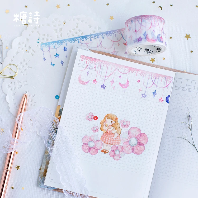 

1 pcs Washi Tapes DIY Cloud Rain Painting paper Masking tape Decorative Adhesive Tapes Scrapbooking Stickers Size 5M