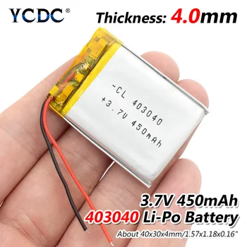 

3.7V 450mAh 403040 Lithium Polymer Li-Po li ion Rechargeable Battery Lipo cells For Tachograph Car DVR Bluetooth speaker Camera