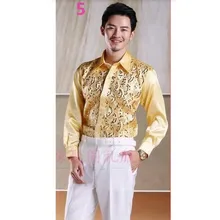 Мужская рубашка Блестящие Блестки мужские свадебные рубашки для жениха платье для банкета много цветов блестки чистый цвет