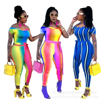 

2019 summer sexy fashion style women plus size long jumpsuit