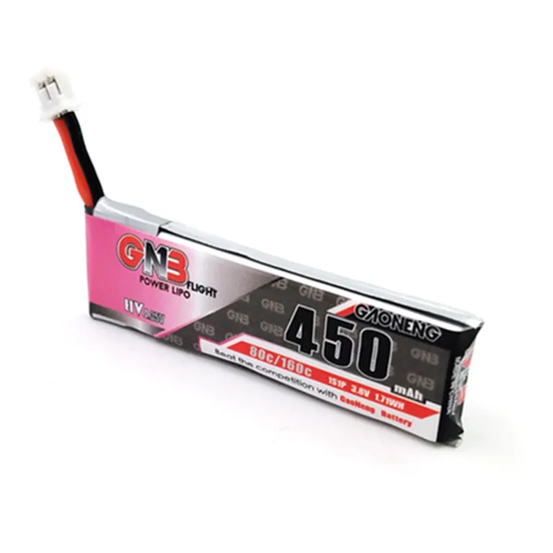 GAONENG GNB 4,35 V 450 mAh 1 S 80C HV Батарея PH2.0 штекер белый штекер для Eachine E010 M80S Tiny7 модели RC Quadcopter вертолет Часть