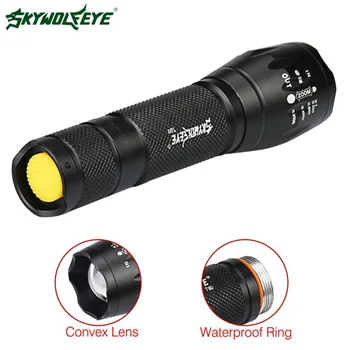 

SKYWOLFEYE Brand Flash Light 8000 Lumen Zoomable T6 LED 3 Modes Portable 18650 Battery Torch Focus Lamp For Cycling