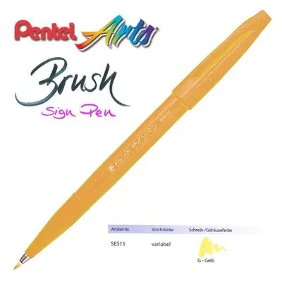 Карандашные цветные художественные маркеры, фломастеры для каллиграфии, ручки для рисования, школьные канцелярские принадлежности, офисные принадлежности, 12 цветов, ручка SES15C - Цвет: Цвет: желтый