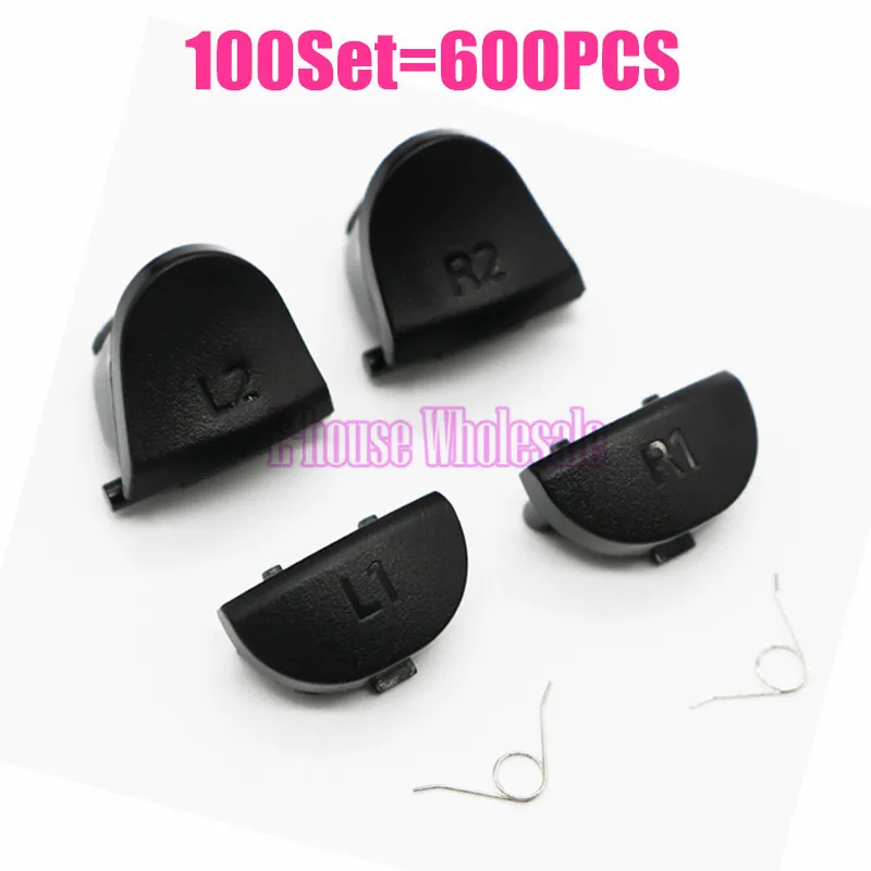 

[100Set=600PCS] 100 L1 R1 Trigger Buttons+100 L2 R2 Trigger Buttons replacement+200 Springs for Playstation 4 PS4 Controller