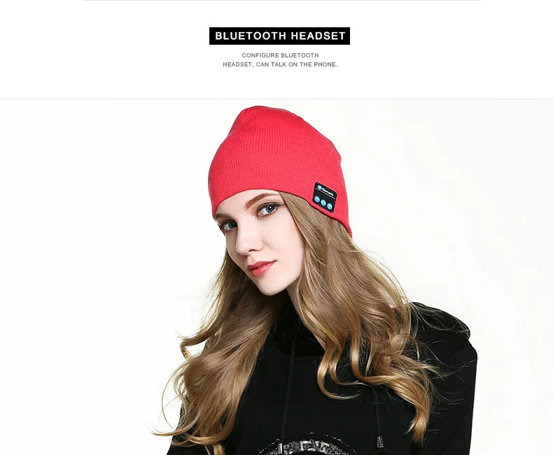 New Fashion Beanie Hat Cap Wireless Bluetooth Earphone Smart Headset headphone Speaker Mic Winter Outdoor Sport Stereo Music Hat